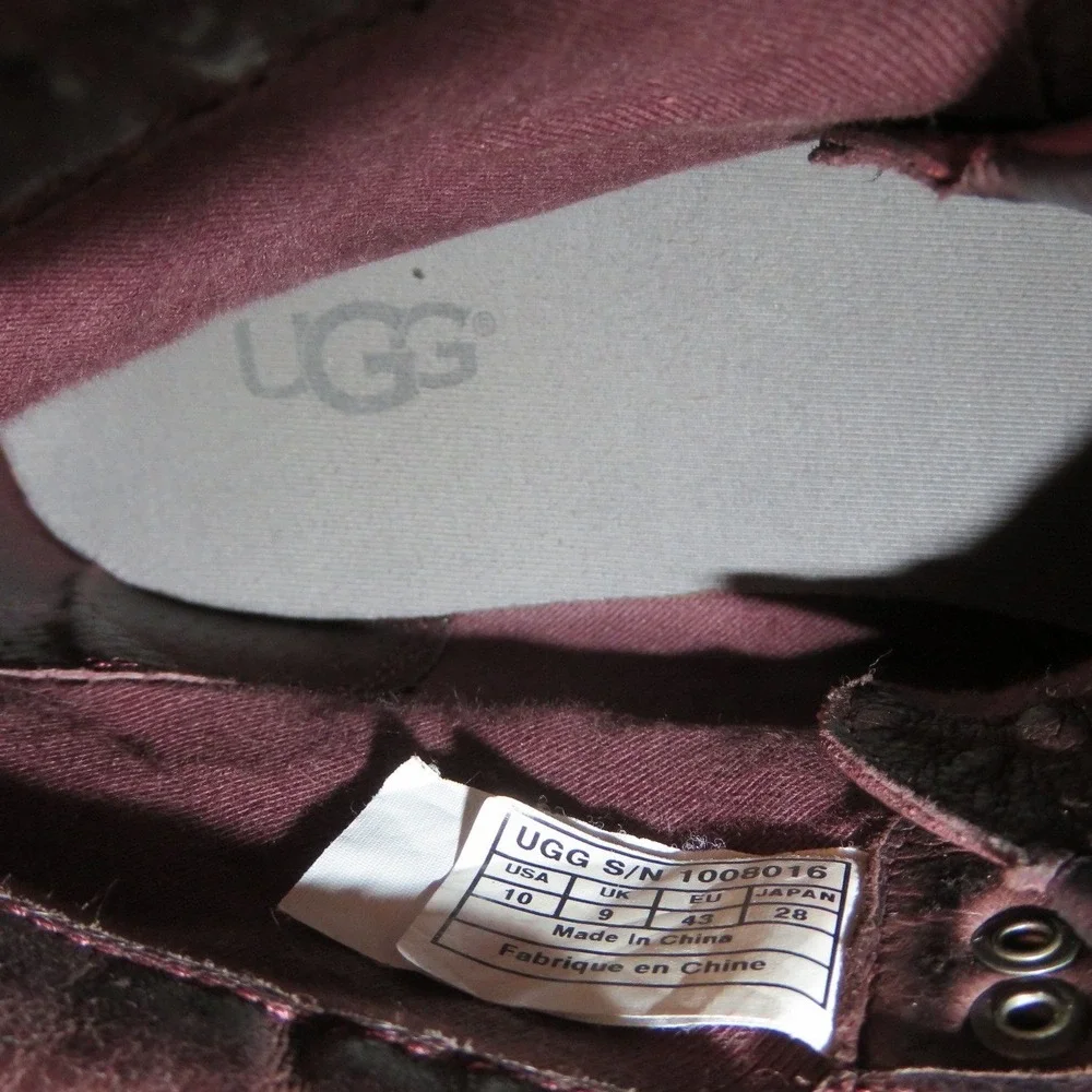 UGG Harvin Treadlite‎ Mens Burgundy Leather Chukka Boots Size 10